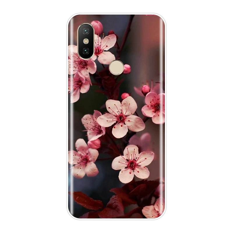 Силиконовый чехол для Xiaomi MiA1 MIA2 Mi8 с розовым цветком мягкая задняя крышка Mi A1 A2 Lite 8