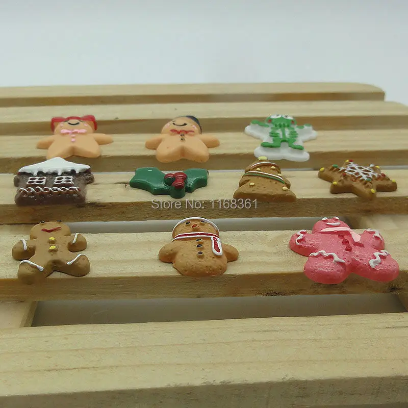 5 шт./лот смоляная плоская задняя Рождественская елка имбирный человечек дом
