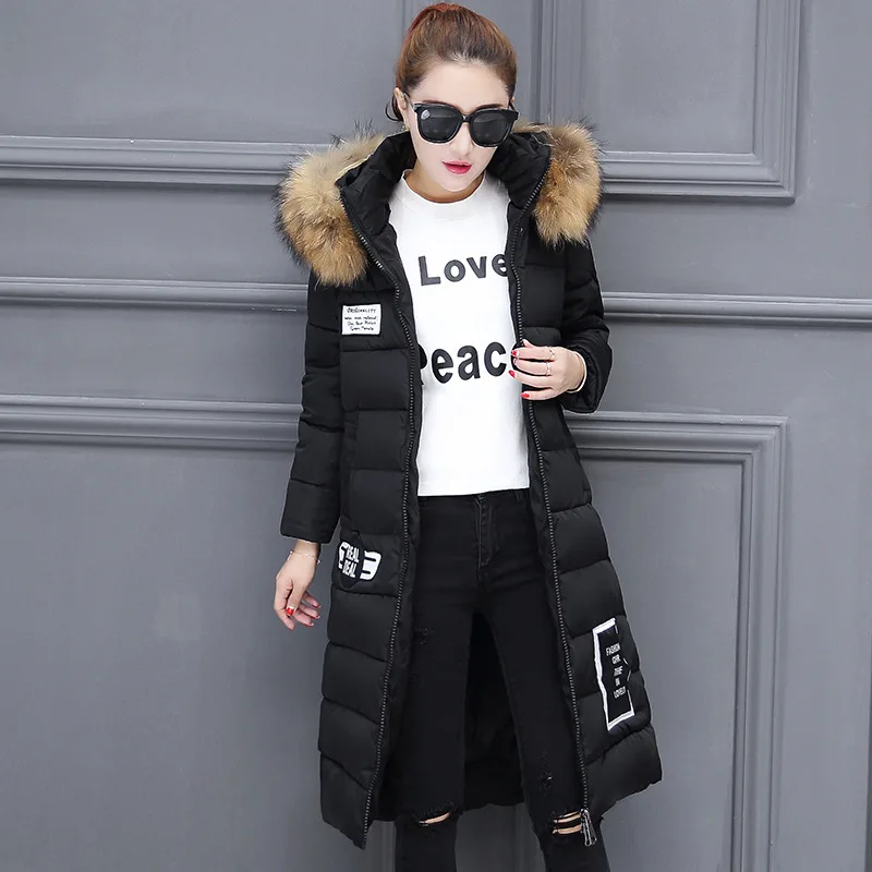 

Plus Size M-6XL Women's Winter Jackets Hood Faux Fur Collar Down Jacket Woman Long Coats Outerwear Women Cotton Coat Parka