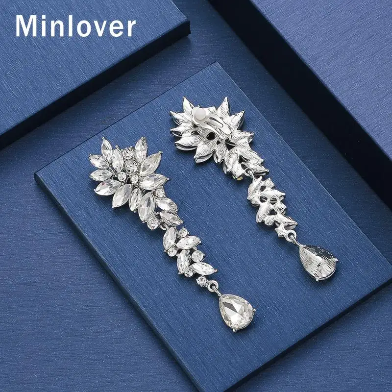 Minlover серебряный цвет конский глаз серьги с бриллиантами для женщин каплевидные