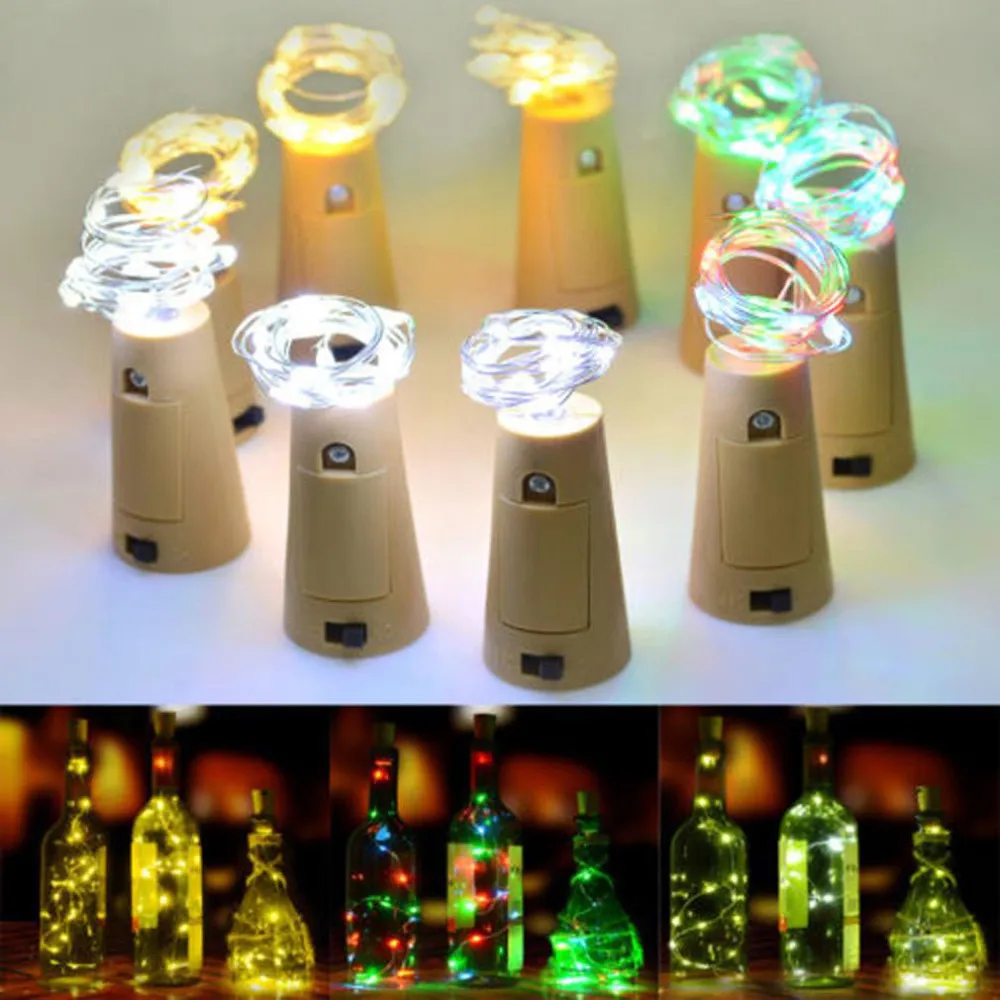 8LED светодиодные Звездные гирлянды Волшебная медная проволока бутылка вина в