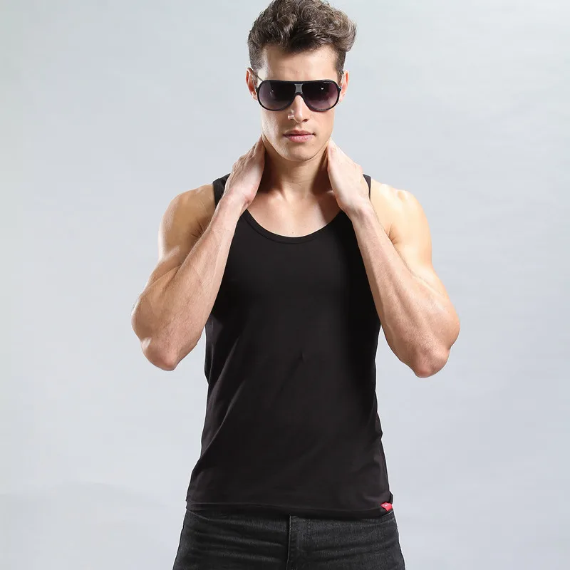 95% Cotton Men's Undershirts vest underwear fashion brand men sexy Mens Sleeveless Top Male Muscle Vest Bottoming Shirt | Мужская