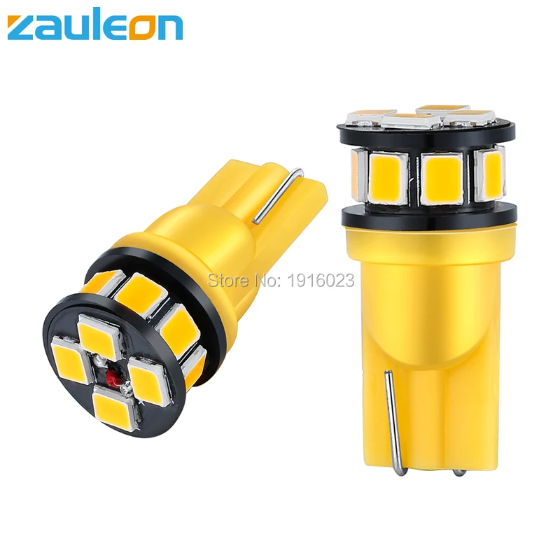 Zauleon 2 шт. T10 194 W5W светодиодный светильник 2835 12SMD Яркий желтый указатель поворота