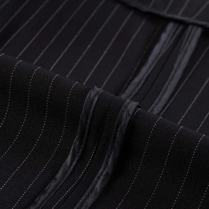 

New Elegant fashion women stripe skirt suit summer formal V Neck slim blazer and skirt office ladies plus size work wear