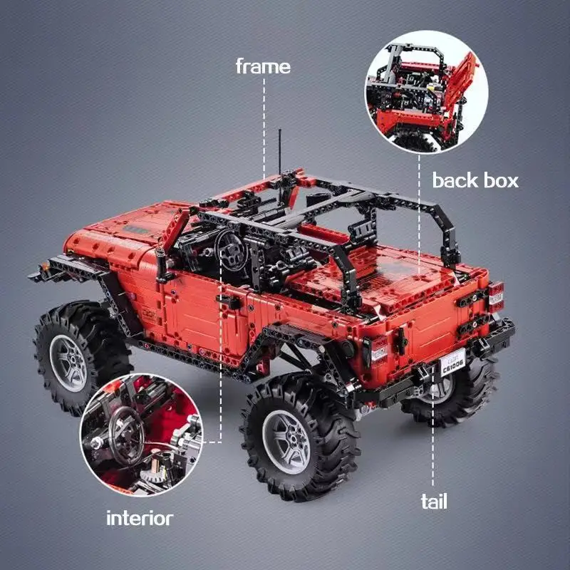 Радиоуправляемый внедорожник Jeep Wrangler Car New Technic набор строительных блоков для