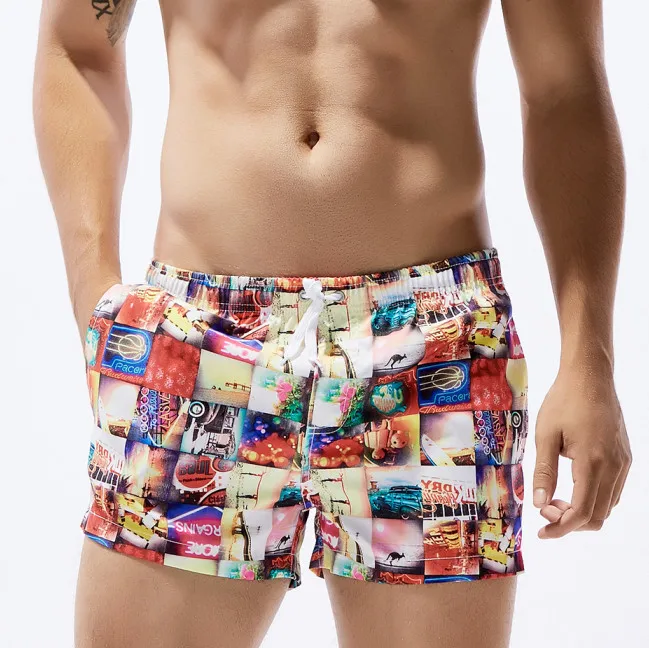 

Seobean Brand New Board Shorts Men Swim Shorts Swimwear Scenery Pattern Quick Dry Berdumda Surf Short Swimming Suit Beachwear
