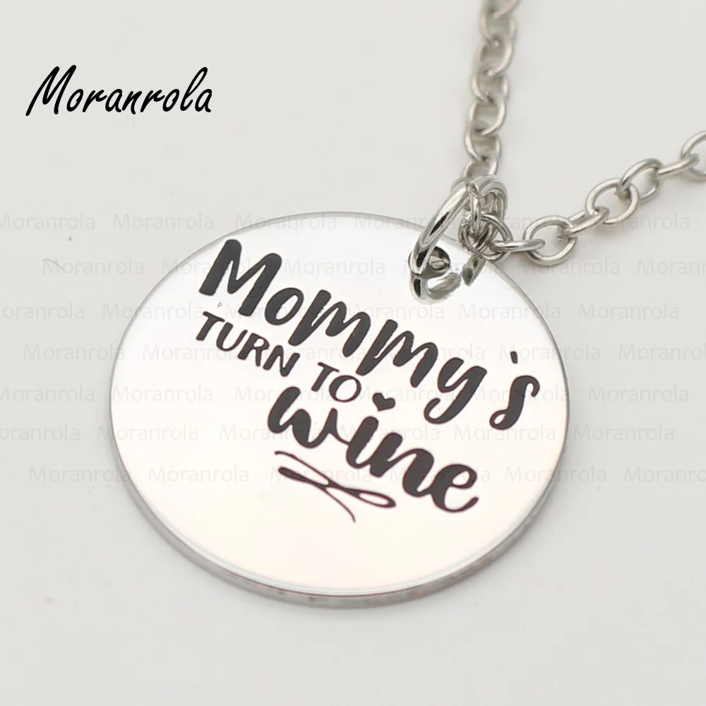 New arried &quotMommy 's turn to wine &quot Copper mom necklace &ampKeychain Mothers day Jewelry Gift for Best Mom | Украшения и