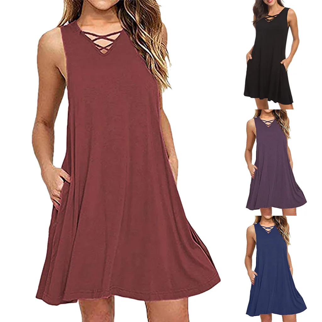 Бесплатная страусиное женское платье простой свободный галстук свободное