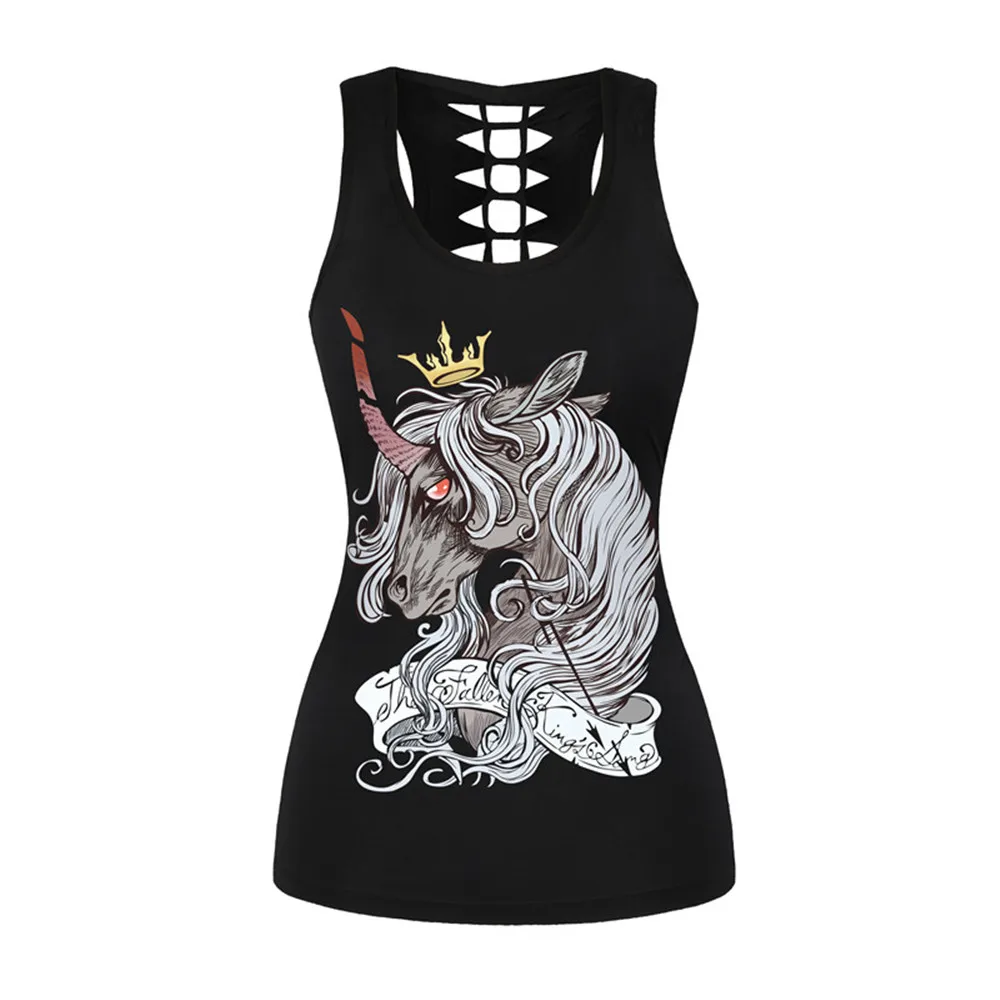 Женский Классический Топ без рукавов эластичный топ из полиэстера с 3D принтом