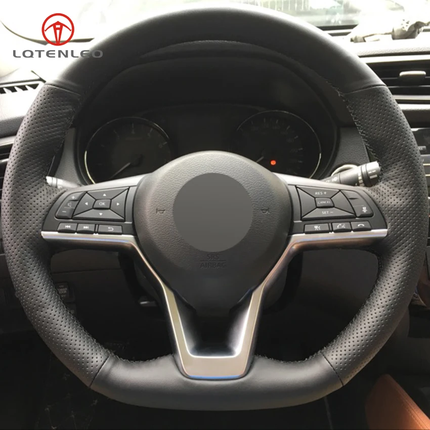 Черный PU искусственная кожа прошитый чехол рулевого колеса автомобиля для Nissan Kicks X-TRAIL- March Rogue Qashqai- Sere