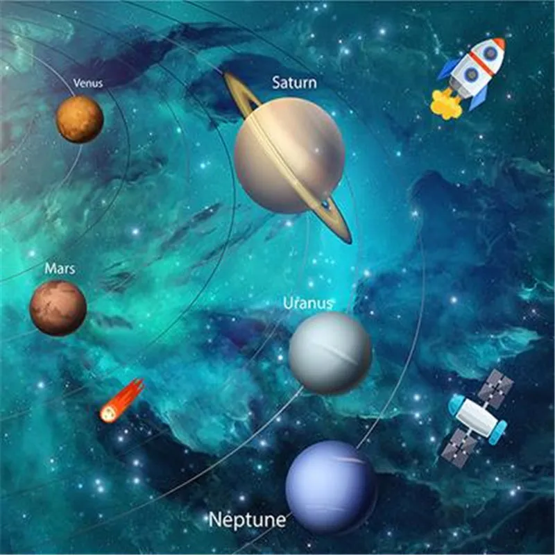 Custom Large 3D Murals Space Universe Wallpapers for Children's Room Starry Sky Planet Wall Papers Stereoscopic Home Decor |