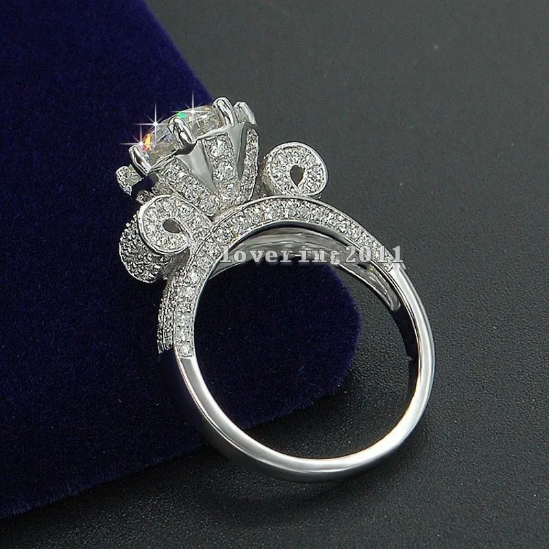 Роскошное кольцо с Эйфелевой башней для женщин и мужчин 9 мм AAAAA Циркон Cz серебро