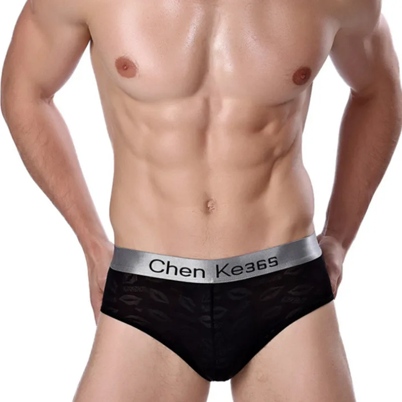 Мужские трусы брифы из бамбукового волокна красные дышащие трусы-боди с принтом