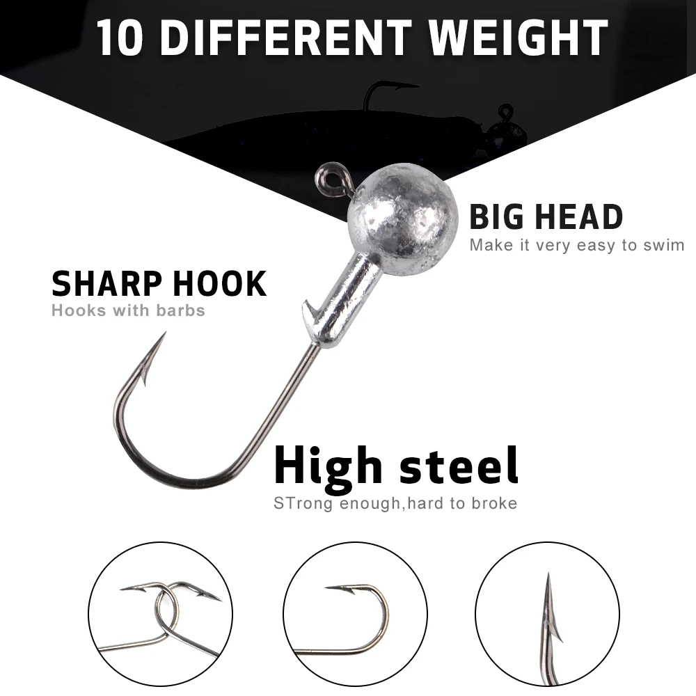 ФТК Jig Head рыболовный крючок для мягкий шэд приманки 1 0 г/1.5g/2.5g/3.5g/5g/7g/10g/14 г/20 г