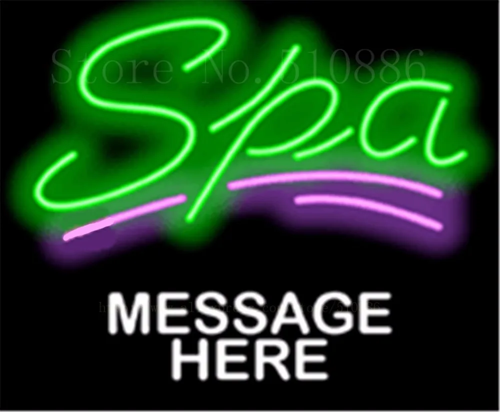 

17*14 "Spa с неоновой вывеской, настоящие стеклянные пивные бары, паб, световые вывески, магазин, упаковка, гаражные лампы светильник светильник...