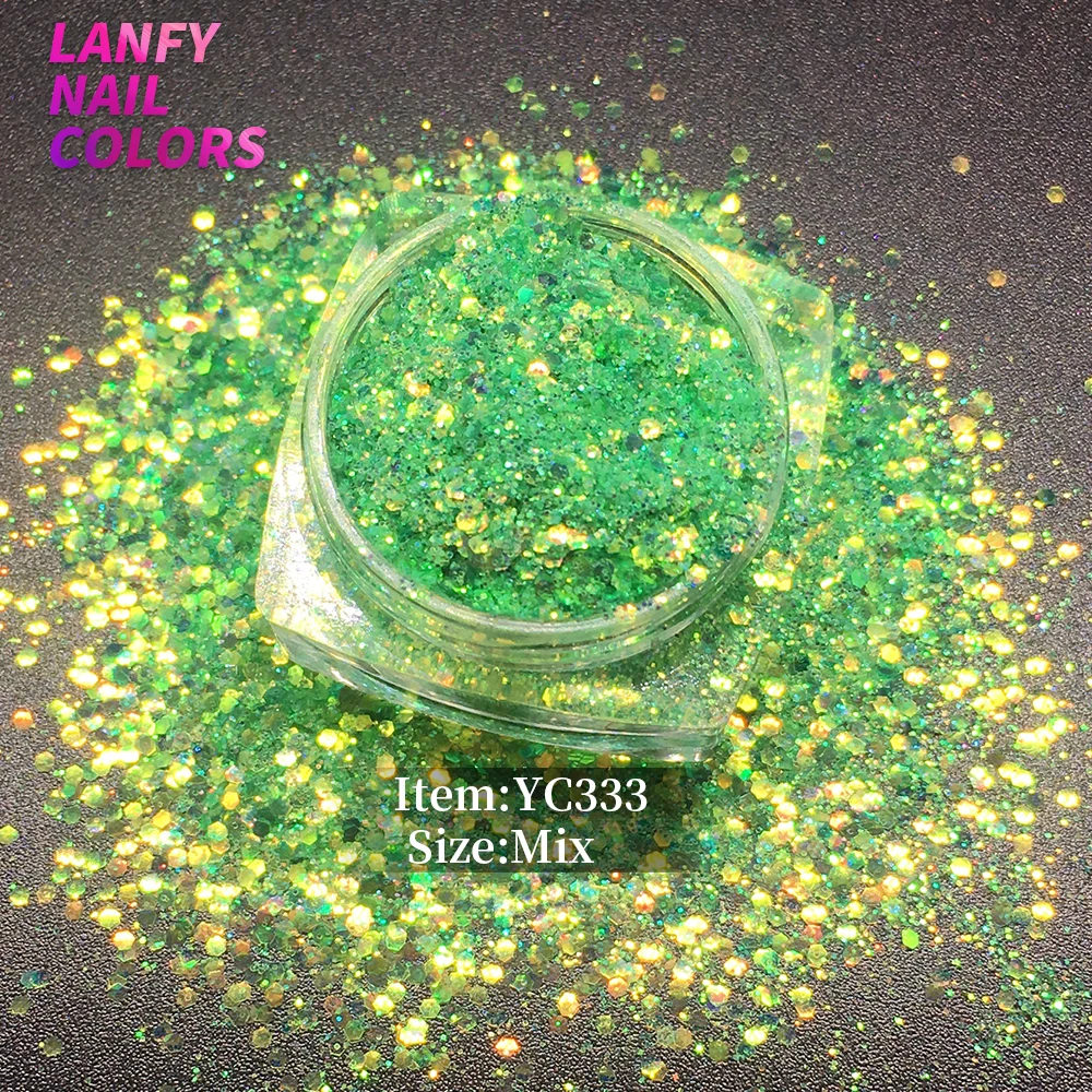 YC337A Mix American Fantasy Iridescent Pink With Purple-Light Color Nail Glitter Home DIY Decoration Craft | Красота и здоровье