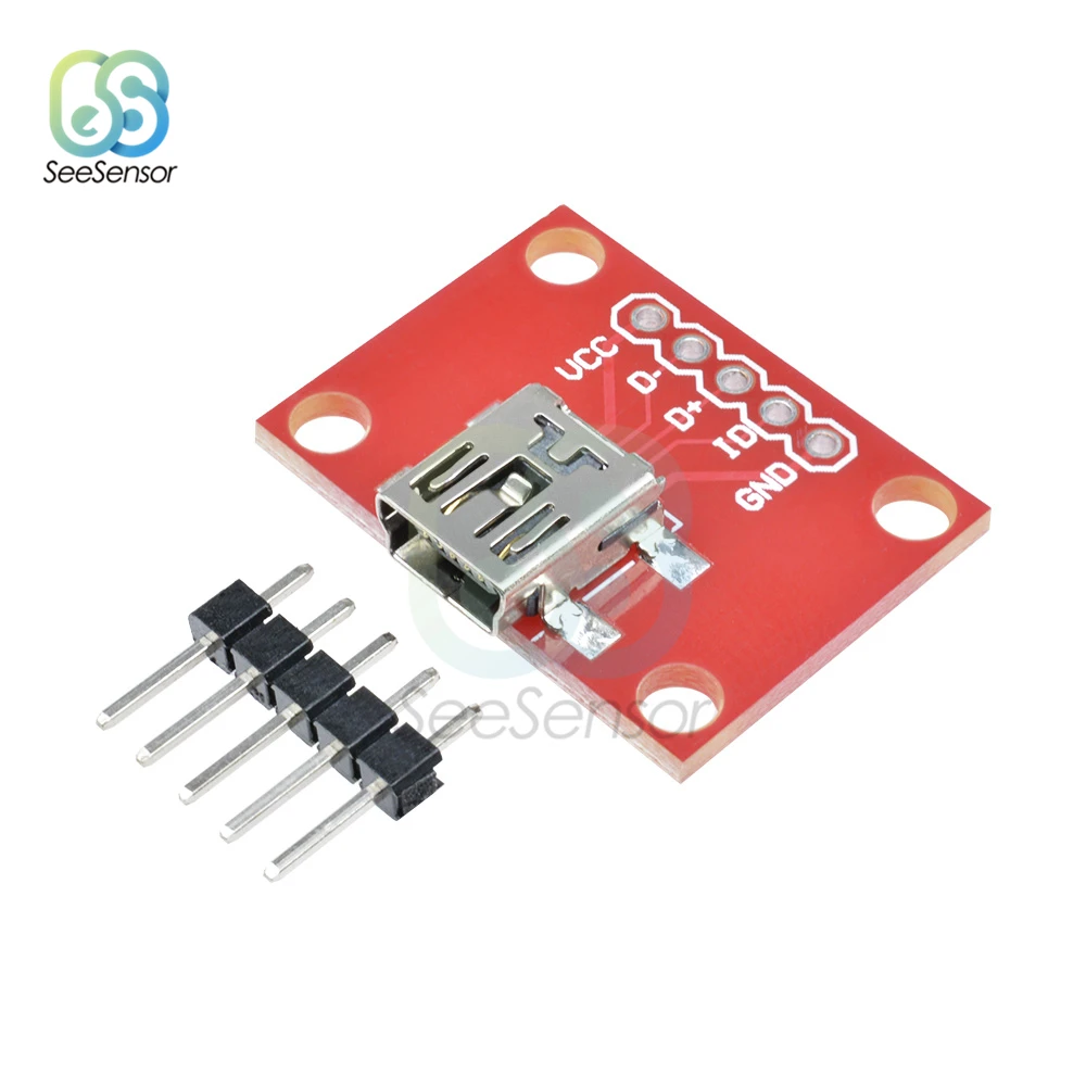 Мини USB адаптер пластина Breakout плата модуль для Mini B расширение с 5Pin
