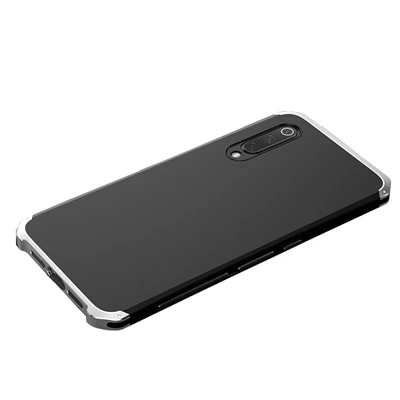Чехол Ollivan для Xiaomi mi 9 с алюминиевой металлической рамкой, жесткий чехол-накладка из поликарбоната для Xiaomi mi 9 SE mi 9, защитный чехол, Fundas Coque - Цвет: black silver