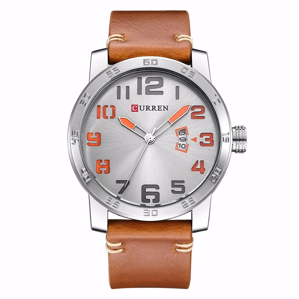 Мужские часы CURREN, брендовые, военные, Reloj, кварцевые, аналоговые, 3D лицо, кожа, армейские, модные часы, спортивные часы, Relogios Masculino