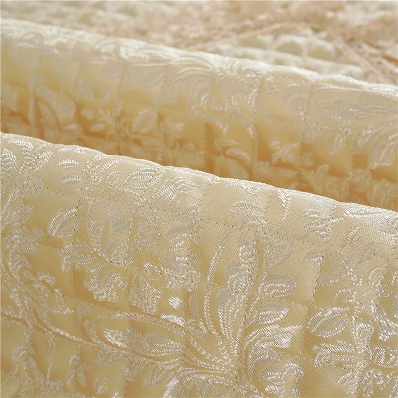 

Slowdream Sofa Cover Luxury Euro Fabric Anti-slip Lace Jacquard Nordic Cushion Cover Sofa Single Double Sizes Beige Slipcover