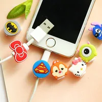 Для iphone 5, 6, 6s, 7, 8, чехол для наушников, мультяшный USB кабель, защита для наушников, набор с кабелем, Стикеры для намотки, защита спирального шнура
