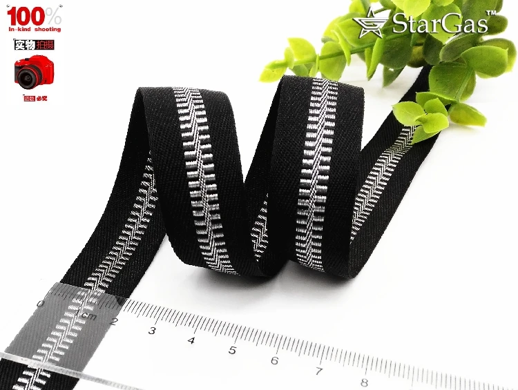 Горячая продажа 20 мм черная молния дизайн полиэстер лента блет DIY ручной работы