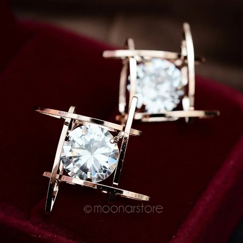 1 пара выдалбливают и квадратный дизайн серьги для женщин женские блестящие