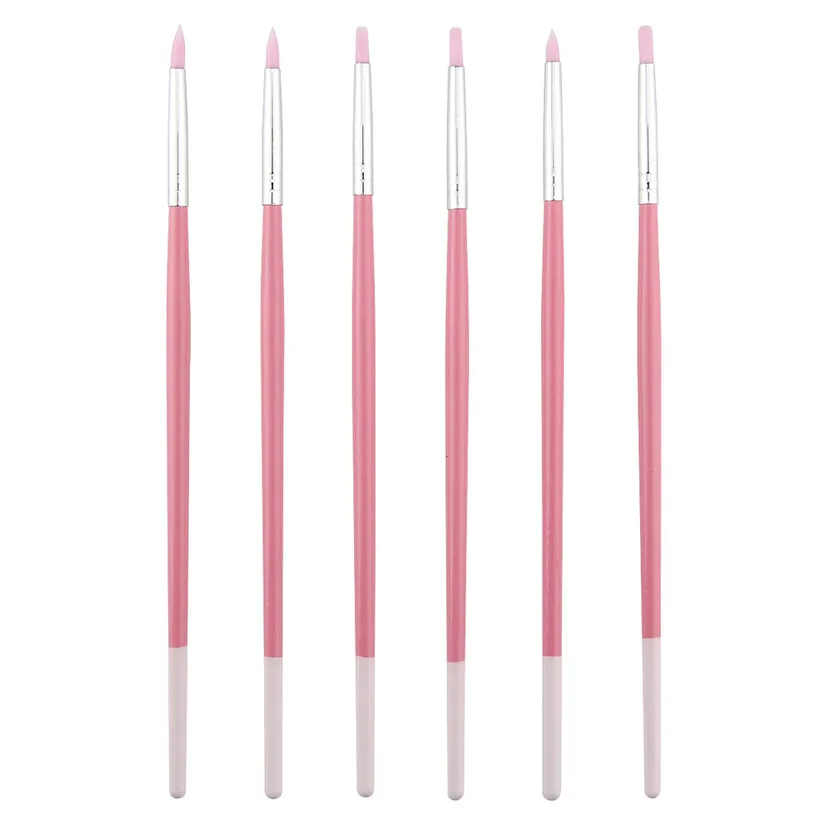 2017 6 шт. кисти для ногтей Мягкие силиконовые резьбовые принадлежности рукоделия