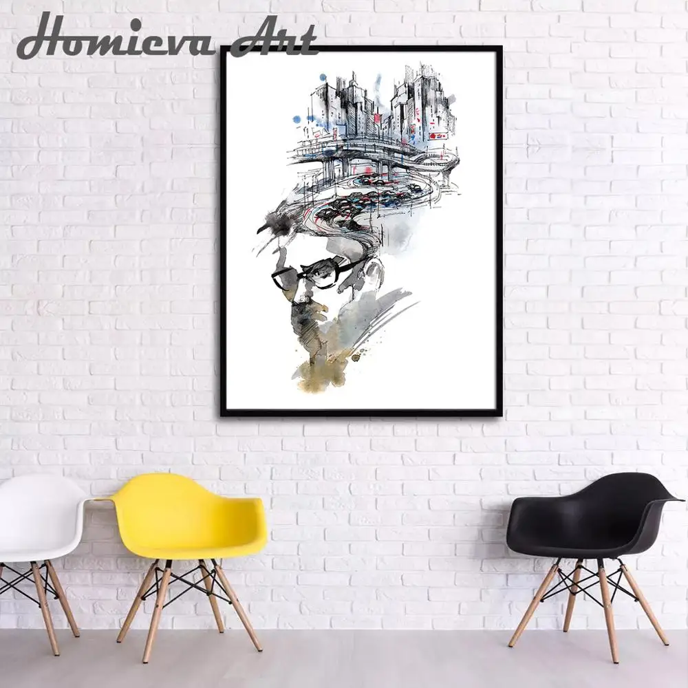 Скандинавское абстрактное искусство Чайка животное постер и бриллианты