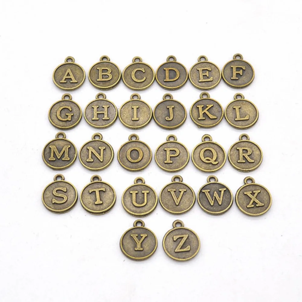 REGELIN 12x15 мм 26 шт./лот золотой цвет/kc золотые бусины с крупными буквами подвески из
