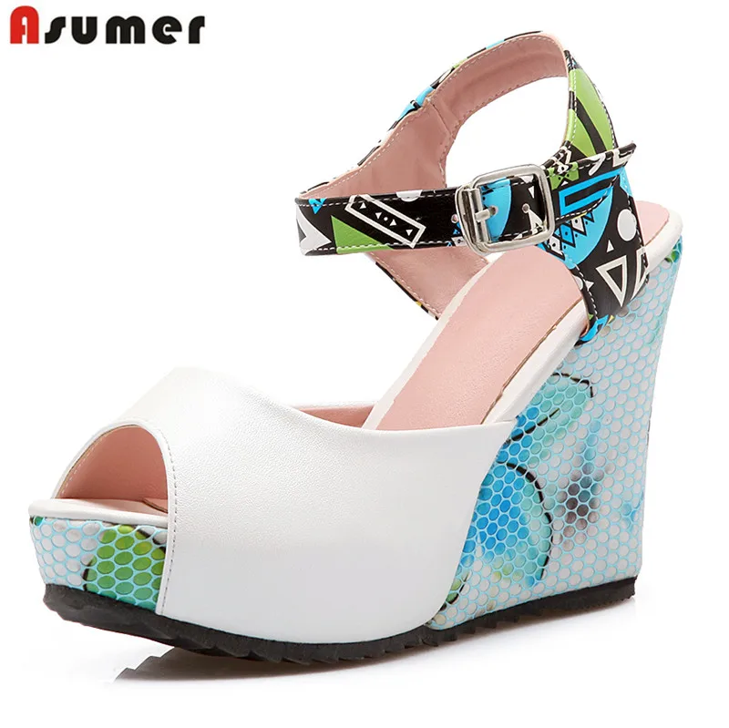 ASUMER/Большие размеры 34-43 новые модные женские летние туфли с открытым носком на