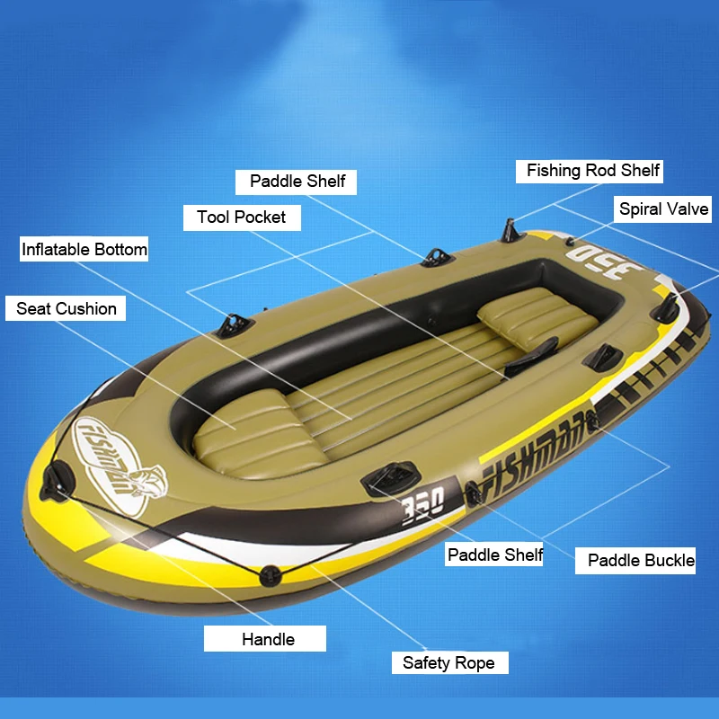 Резиновая надувная лодка для рыбалки 2 3 4 5 человек парус байдарки рафтинг яхты