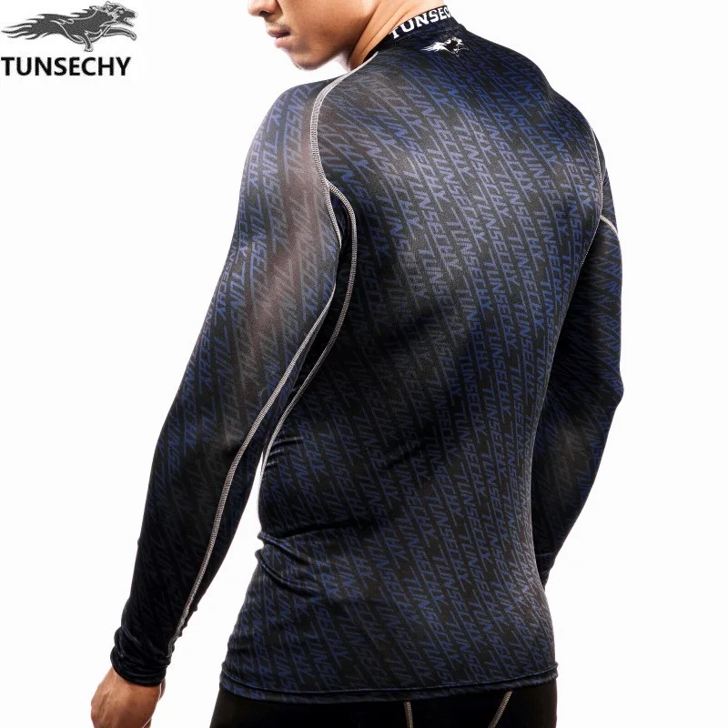_ 2019 новые мужские компрессионные футболки с длинным рукавом для фитнеса базовый