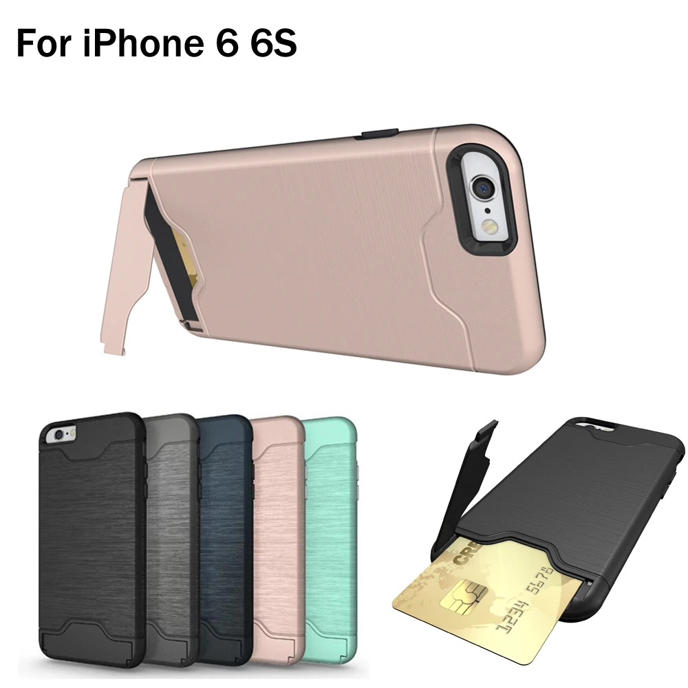 Роскошный чехол 2 в 1 для iphone 6 s защитный со скрытым слотом карт и подставкой