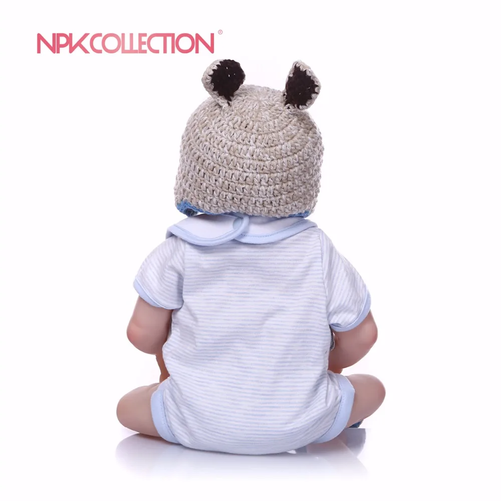 NPKCOLLECTION 46 см синий полноразмерный силиконовый реборн Девочка Малыш кукла игрушки