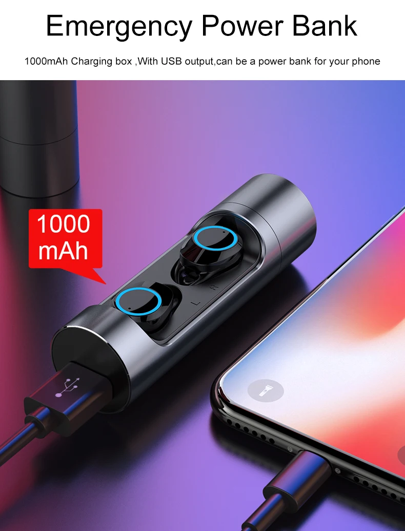 Беспроводные наушники PK Xiaomi Redmi Airdots, наушники Bluetooth 5,0, водонепроницаемые с зарядным устройством для iPhone, глубокие басы для huawei