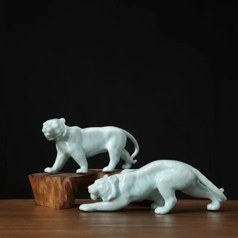 Творческий керамика Тигр фигурка животных скульптура ремесла украшения