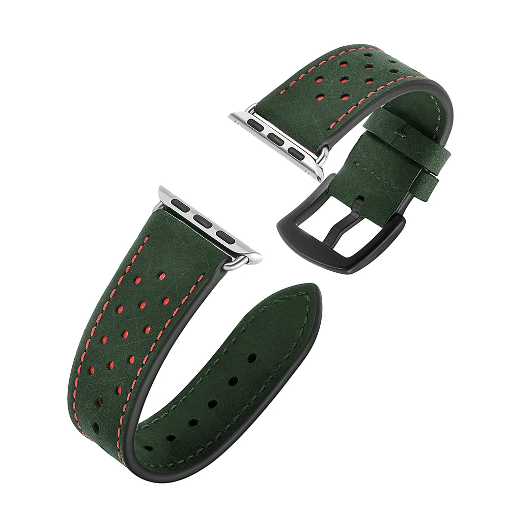 Хохлатый кожаный ремешок для apple watch Band 4 42 мм/38 мм 3 iwatch band 44 мм/40 мм correa apple watch 4 band наручный браслет ремень 2 1