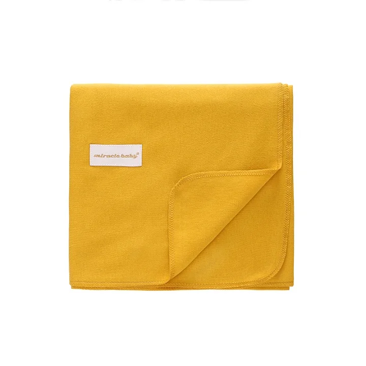 Mustard yellow 1 предмет, хлопок, детское одеяло для пеленания, одеяло для новорожденных, новое одеяло, тканевый спальный мешок для малышей, банное полотенце, размер 90*90 см - Цвет: Mustard yellow