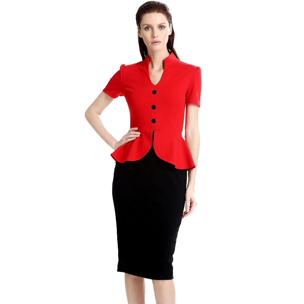 Women Dress 2017 Новый Знаменитости V Шеи С Коротким Рукавом Рюшами Цвет Лоскутная Bodycon