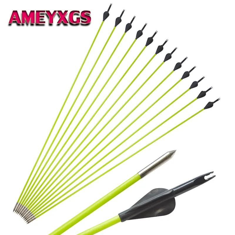 

6/12/24pcs 30" Archery Fiberglass Arrows Points Tips OD 5mm SP 600 Glassfiber Arrow For Bow Shooting Training Target Accessories