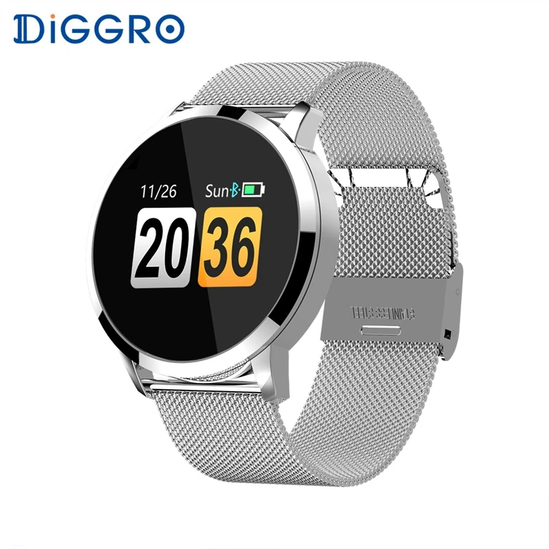 Diggro Q8 водонепроницаемые OLED Bluetooth фитнес Смарт часы из нержавеющей стали носимые