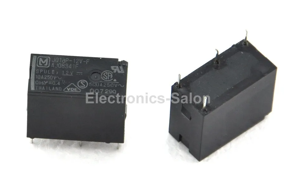 

( 100 pcs/lot ) JQ1aP-12V-F 10A Small Power Relay, SPST / 1 Form A, DC 12V