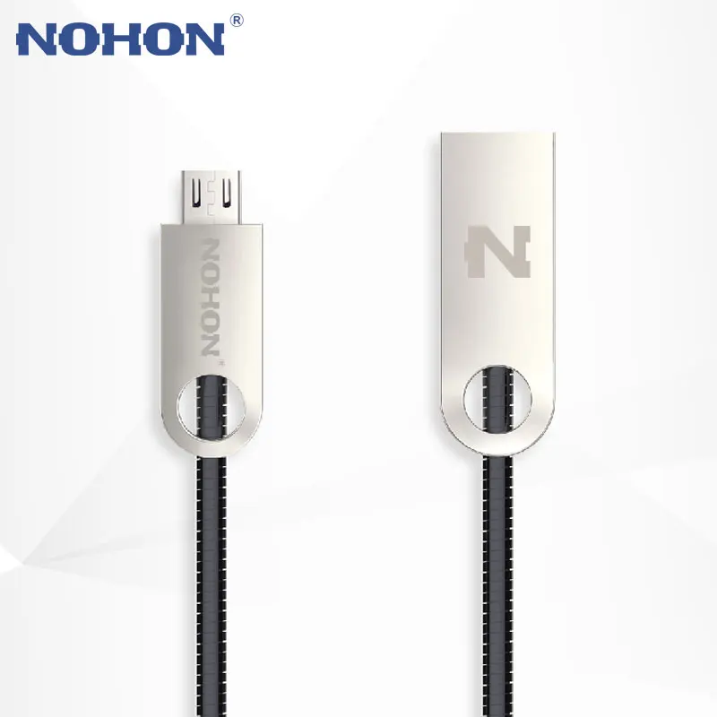 Оригинальный кабель Micro USB NOHON металлический телефонный для быстрой зарядки и