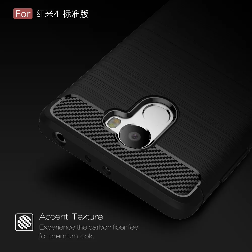 For Xiaomi Redmi 4 Pro Prime Case Cover Back Fundas Silicone Carbon Fiber Brushed TPU Mobile Phone Cases |