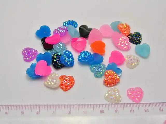 100 разноцветные драгоценные камни с плоской задней стороной из смолы в горошек