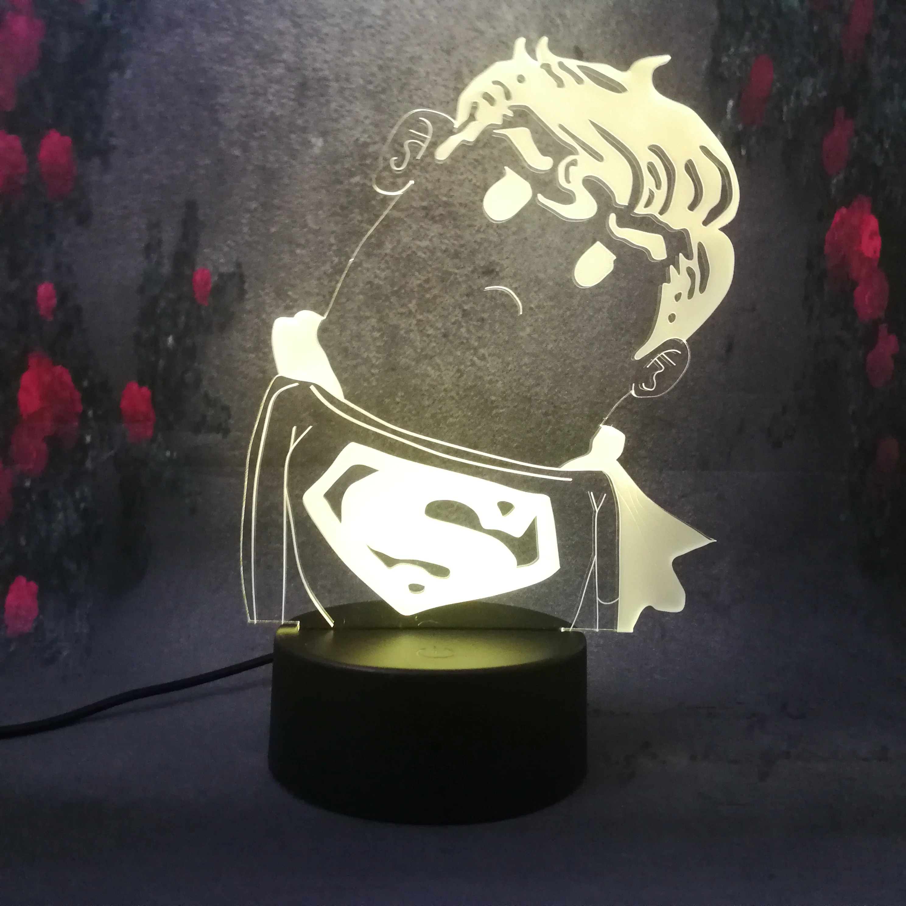 Новинка 3D USB Сенсорная лампа Мстители милый капитан 7 видов цветов Изменение