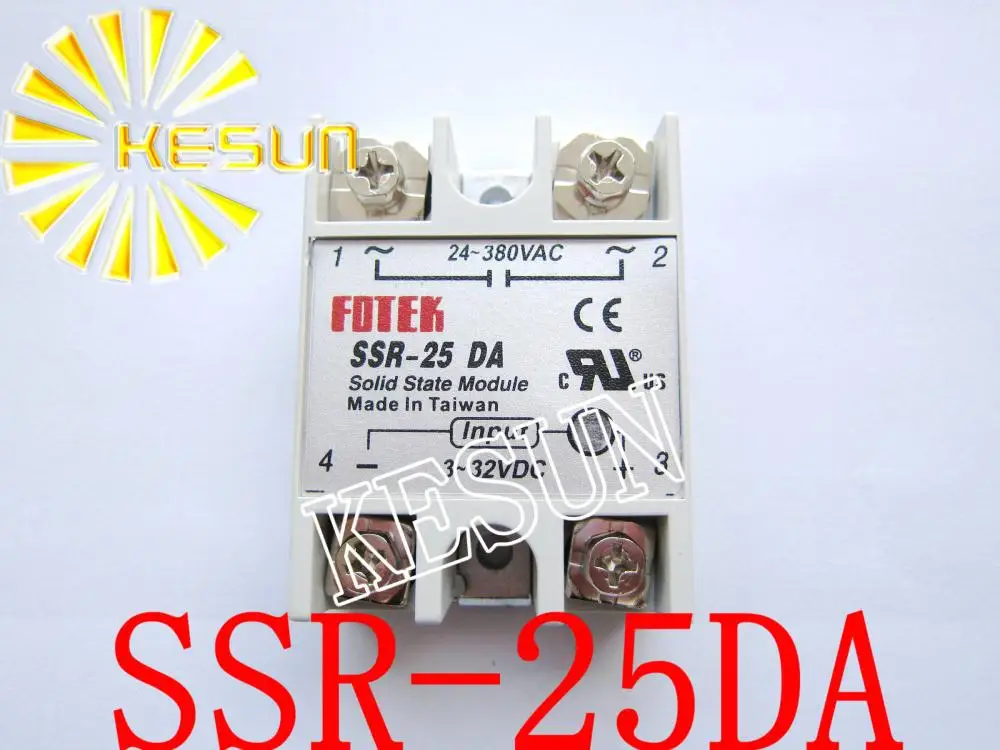 

SSR-25DA SSR-25 DA 25A 3-32V DC TO 24-380V AC DC-AC Single Phase Solid State Relay x 10PCS