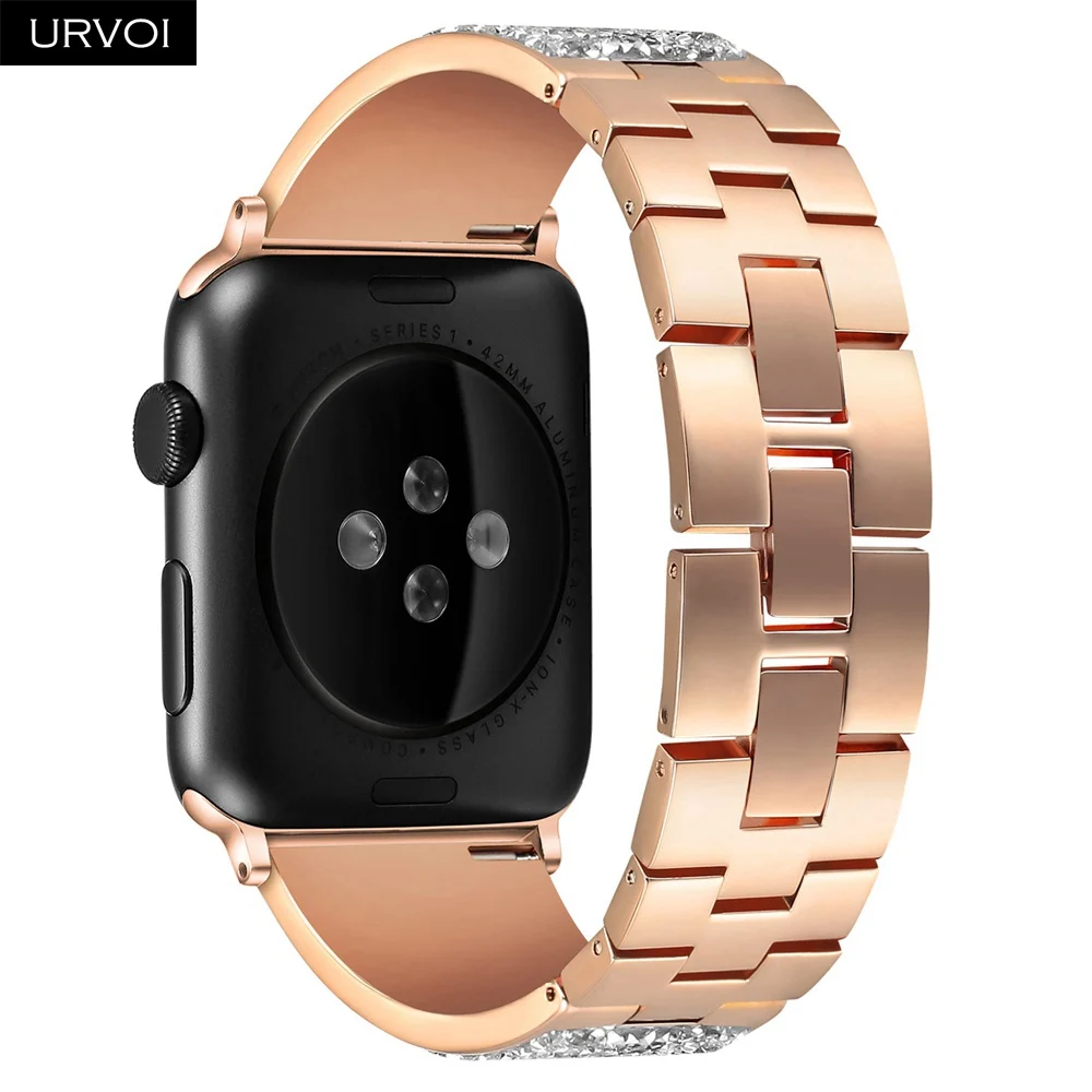 URVOI браслет для apple watch series 4 3 2 1 ремешок для iwatch Роскошный Блестящий Цирконий современный дизайн 38 мм 40 мм 42 мм 44 мм