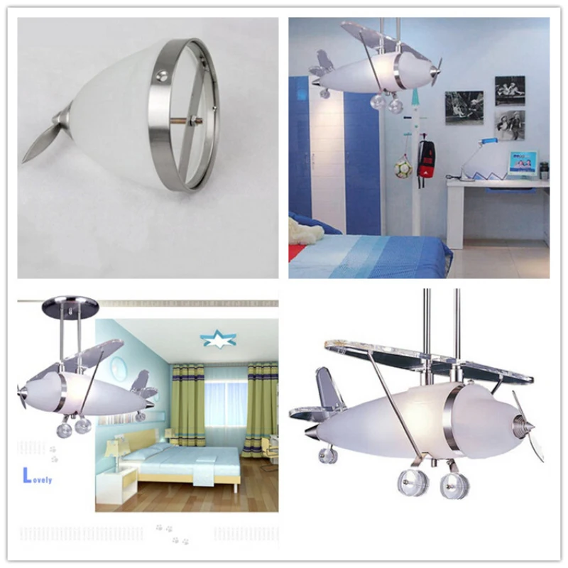 Elk Lighting сатин никель опора кулон самолет свет стеклянные лампы для детей детская